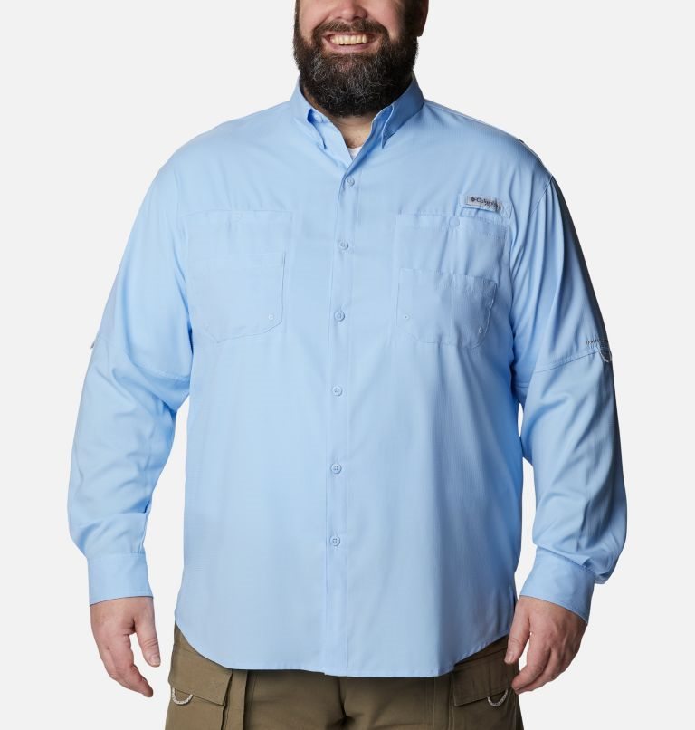 Men\'s Columbia PFG Tamiami II Long Sleeve Shirts Light Blue | Plus Size CA-TLAC1